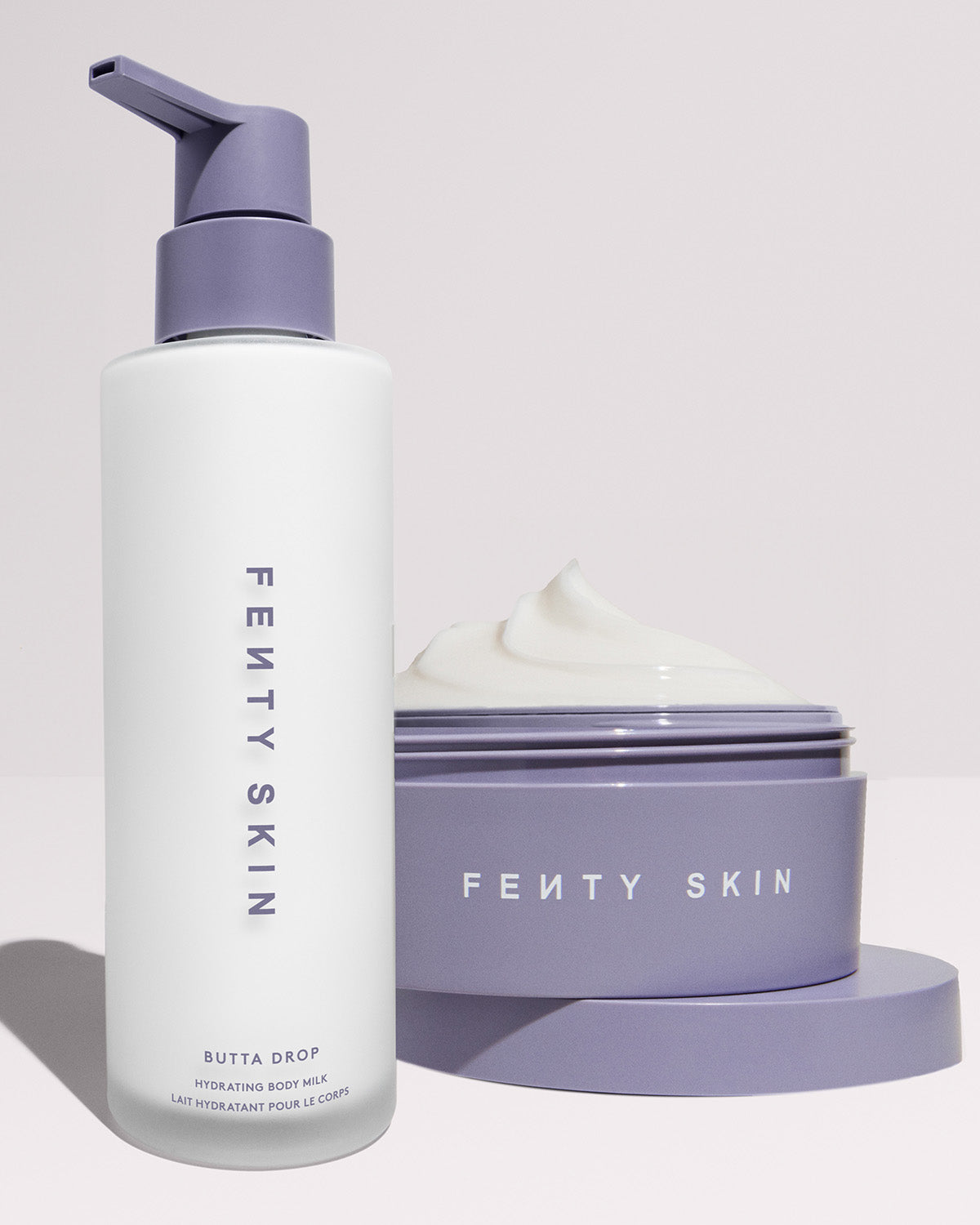 Product shot of Butta Drop Body Milk and Butta Drop Body ACream.