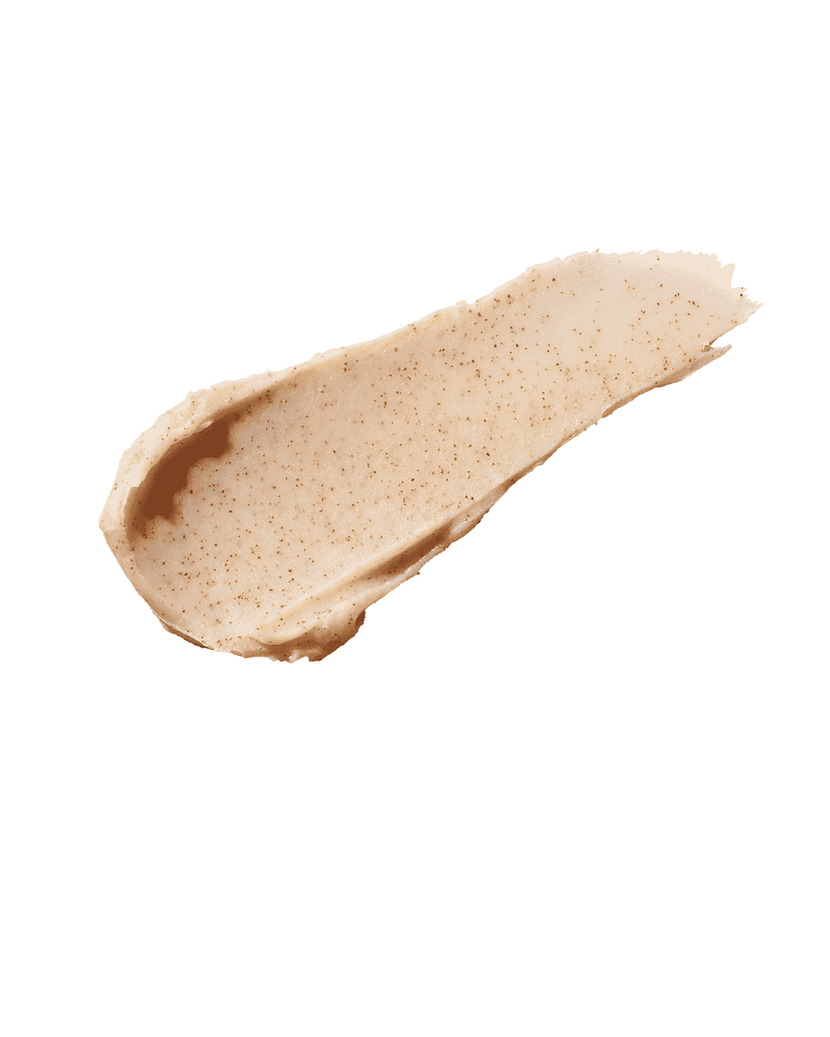 Smear of the Pro Kiss'r Lip-Loving Scrubstick on a white background, showcasing its thick consistency and fine sandy texture.