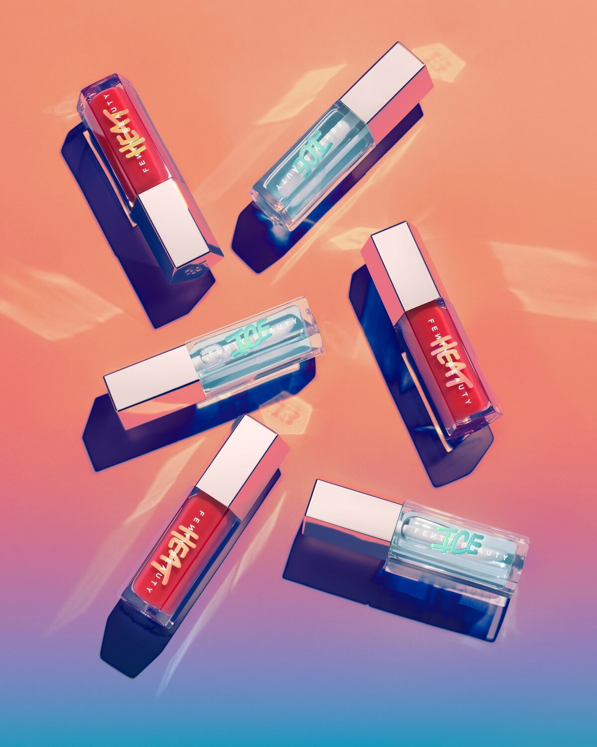 editorial image of gloss bomb ice and gloss bomb heat.