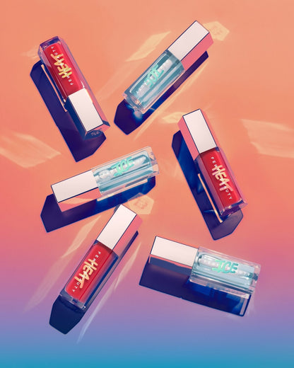 editorial image of gloss bomb ice and gloss bomb heat.