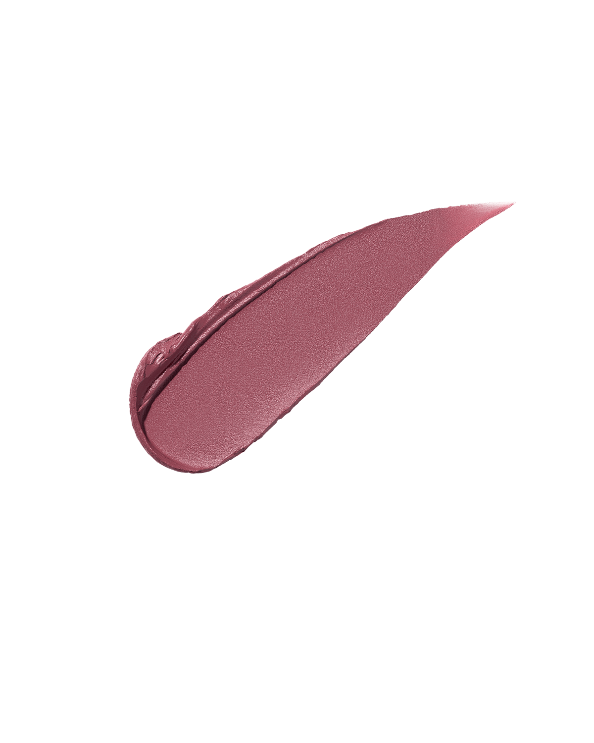 A smear of Fenty Icon Velvet lipstick in mauve color on a light background.