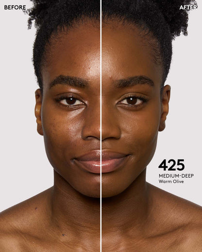 before + after imagery for shade 425 in pro filt'r soft matte longwear foundation