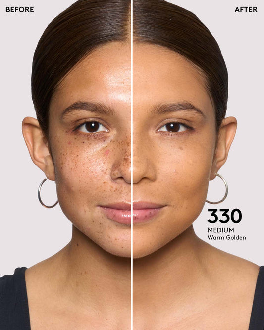 before + after imagery for shade 330 in pro filt'r soft matte longwear foundation