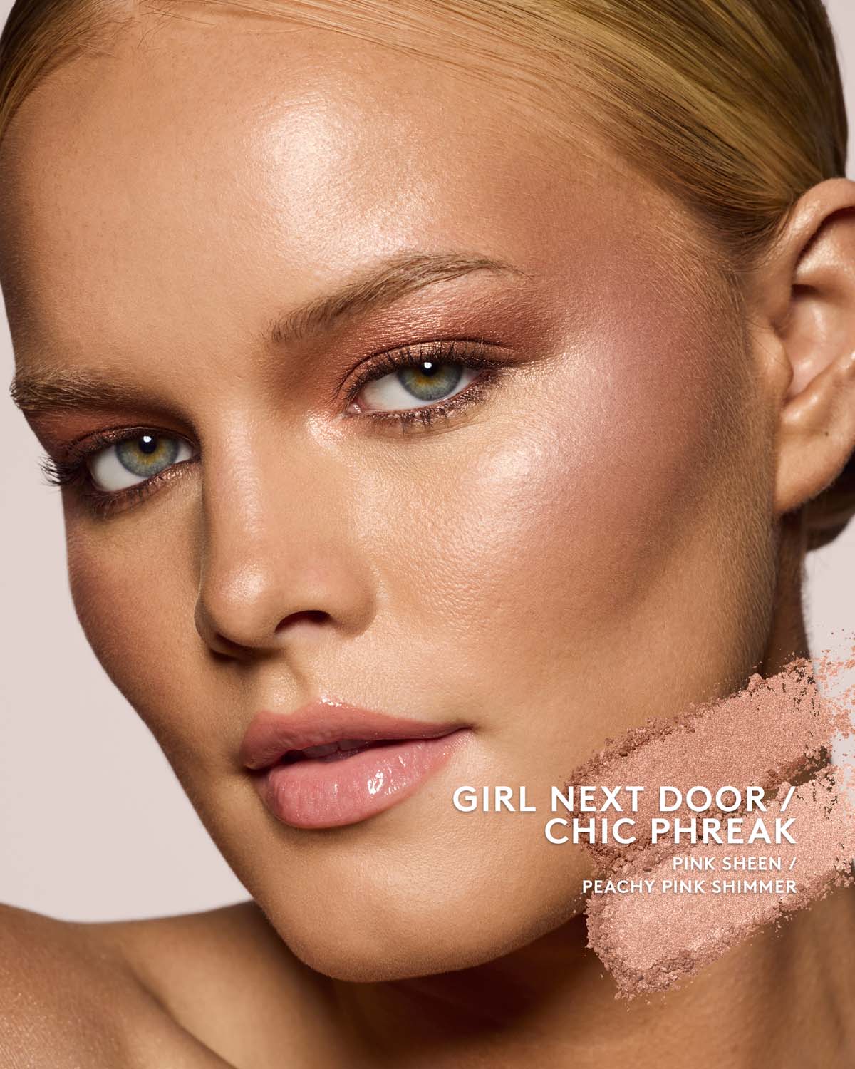 light skin toned model wearing killawatt freestyle highlighter in shade girl next door/chic phreak