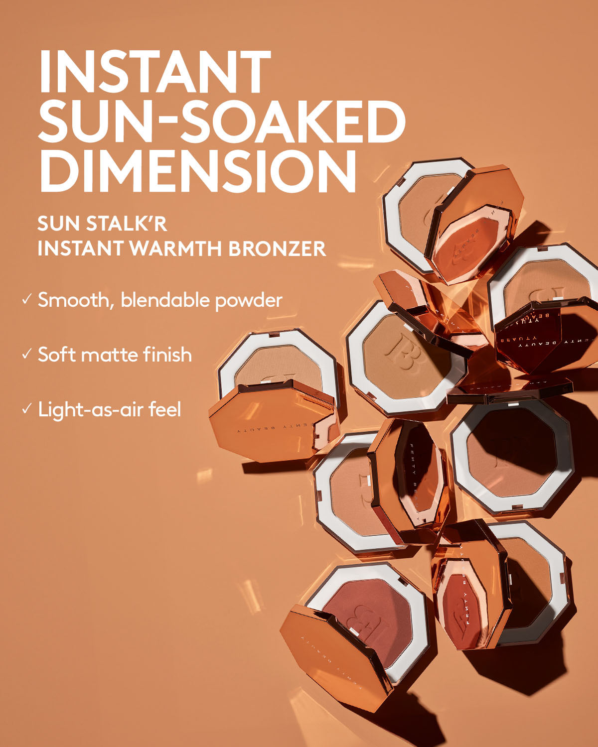 Infographic highlighting benefits of sun stalk'r bronxer.