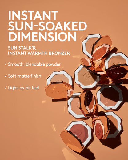 Infographic highlighting benefits of sun stalk'r bronxer.