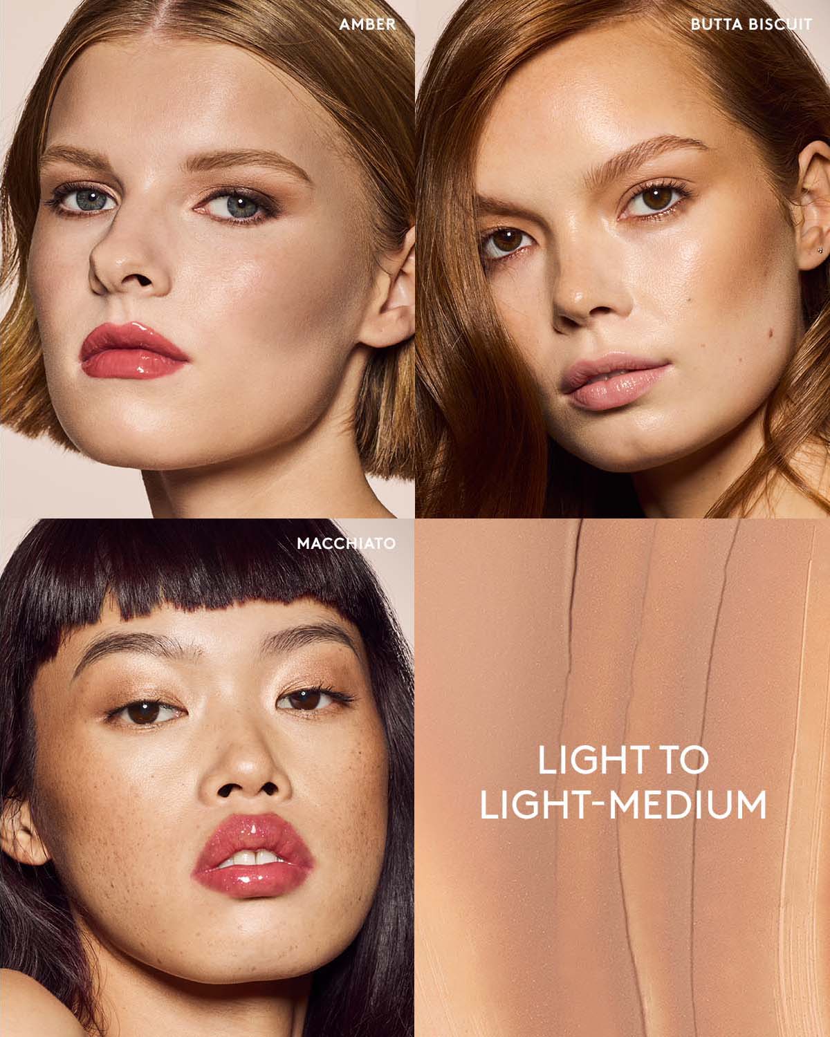 Light to light-medium model shade grid.