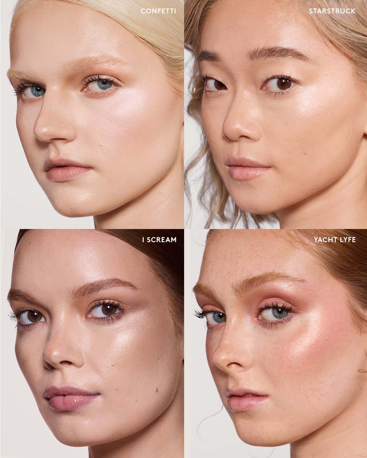 Light, light-medium, and medium skin toned. models wearing match stix shimmer.
