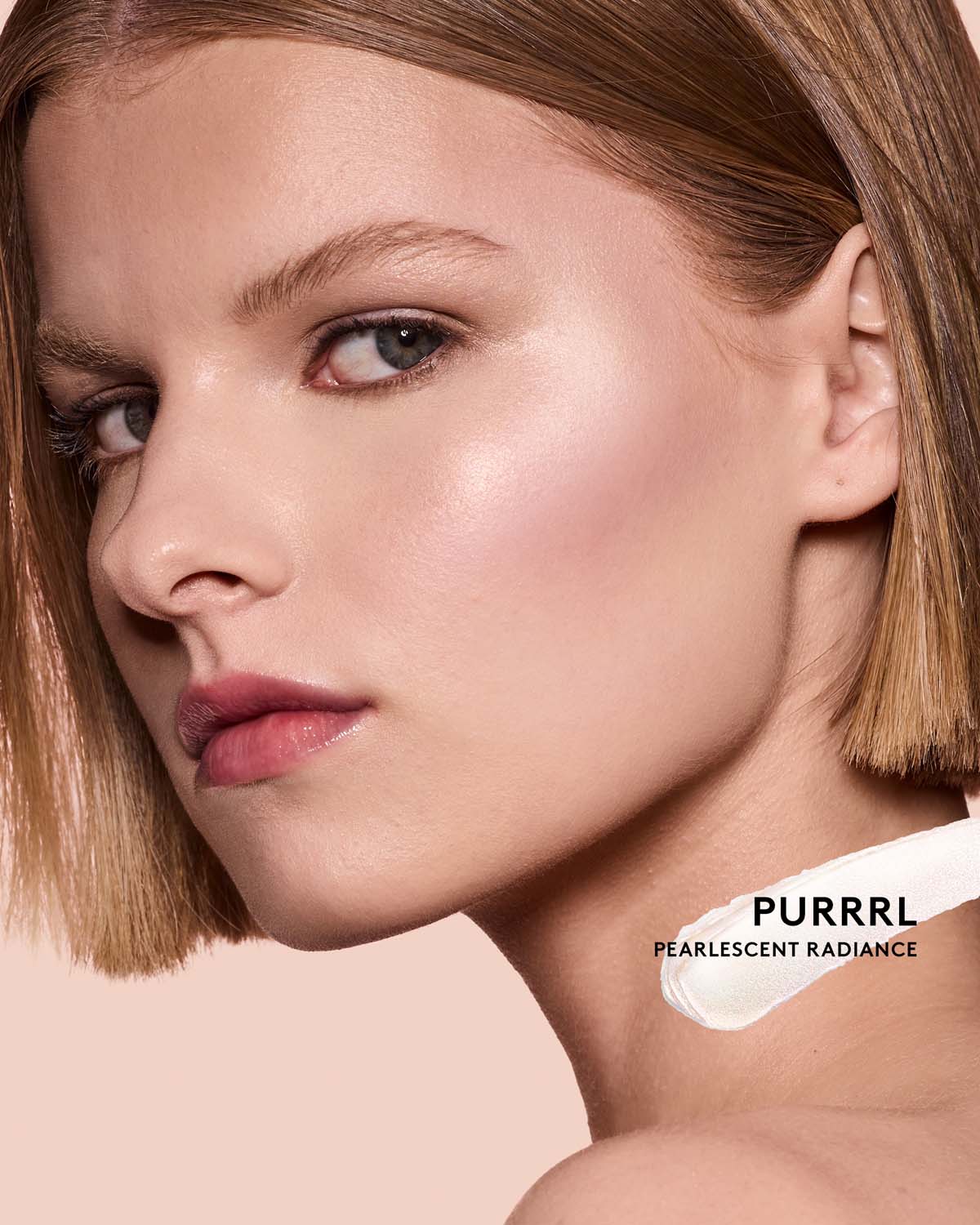 light skin tone model wearing match stix glow skinstick in shade purrrl