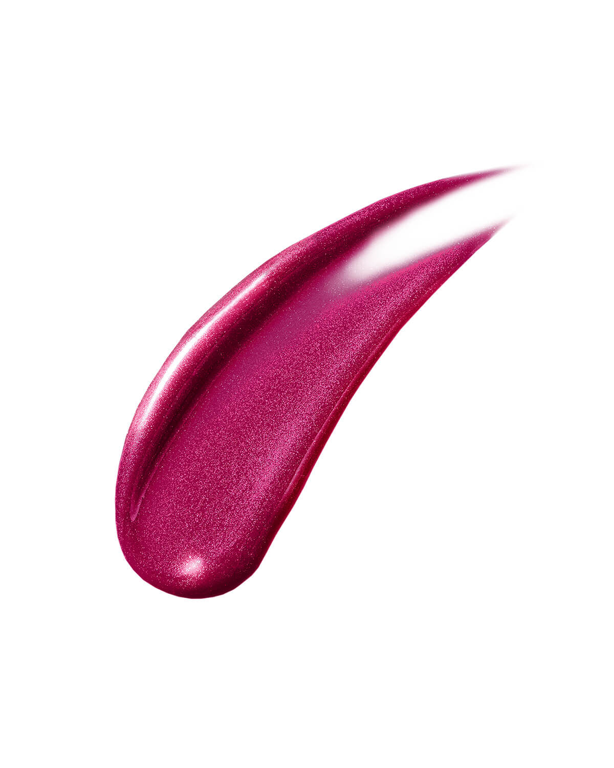 A smear of Gloss Bomb Universal Lip Luminizer in the shade Fuchsia Flex on a white background.