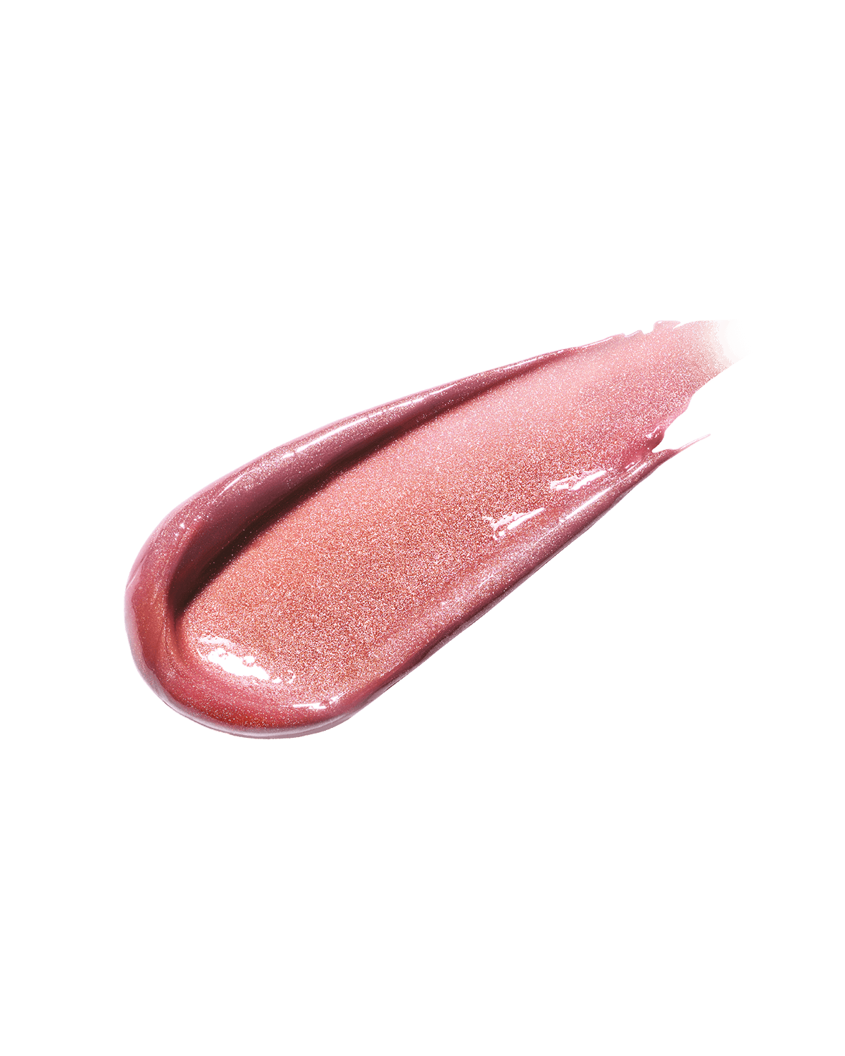 A smear of Gloss Bomb Universal Lip Luminizer in the shade Candy Soda on a white background.