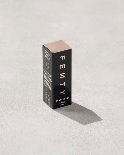 Fenty Icon refillable lipstick case in the product box.