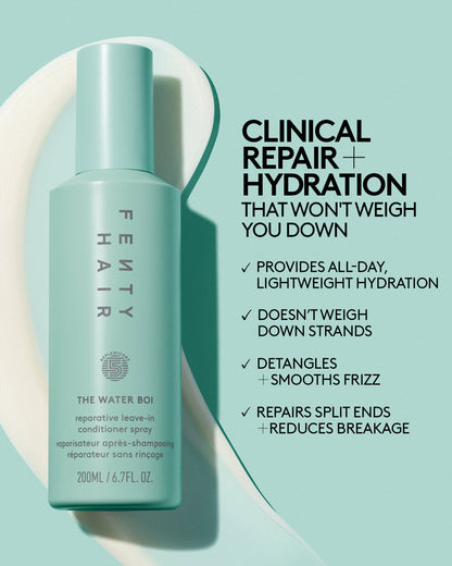 Clinical repair + hydration that won't weigh you down. Provides all-day lightweight hydration. Doesn't weigh down strands. Detangles + smooths frizz. Repairs split ends + reduces breakage.