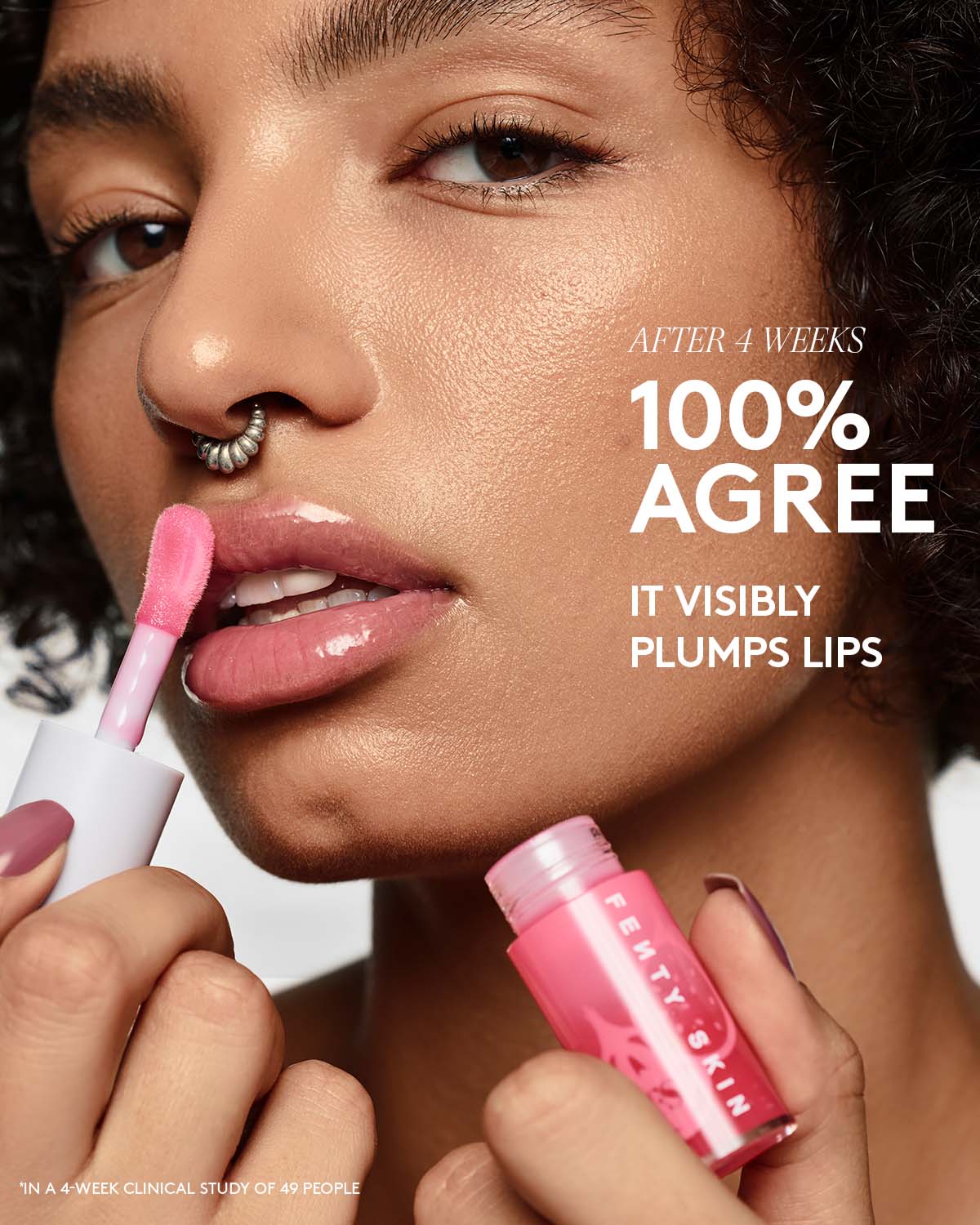 after 4 weeks, 100% agree it visibly plumps lips