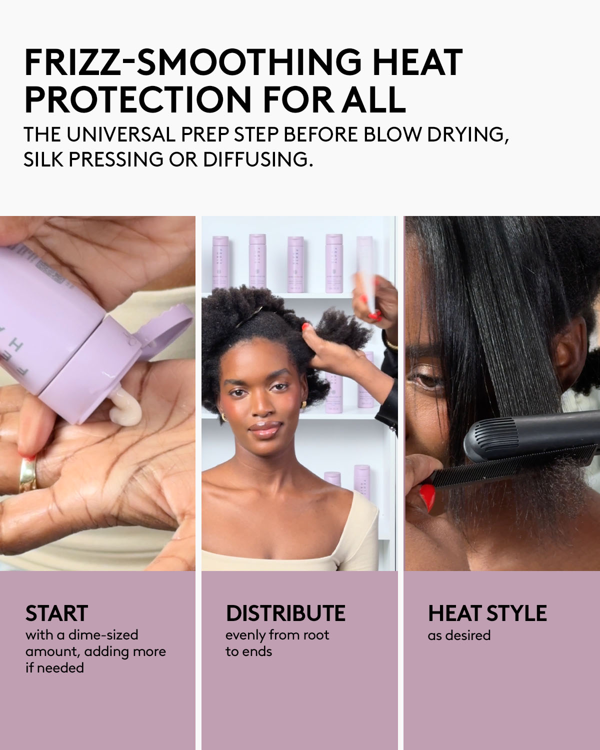 frizz smoothing heat protection for all