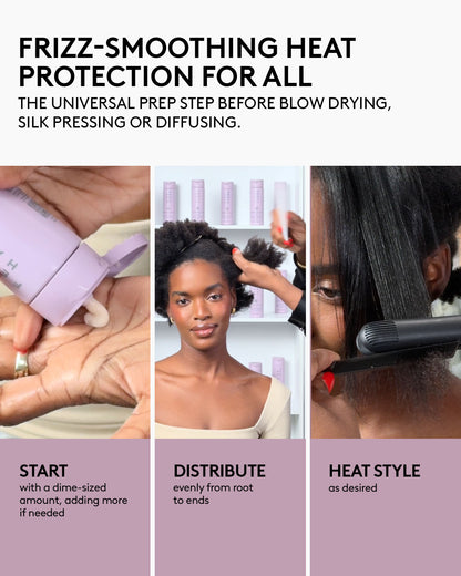 frizz smoothing heat protection for all