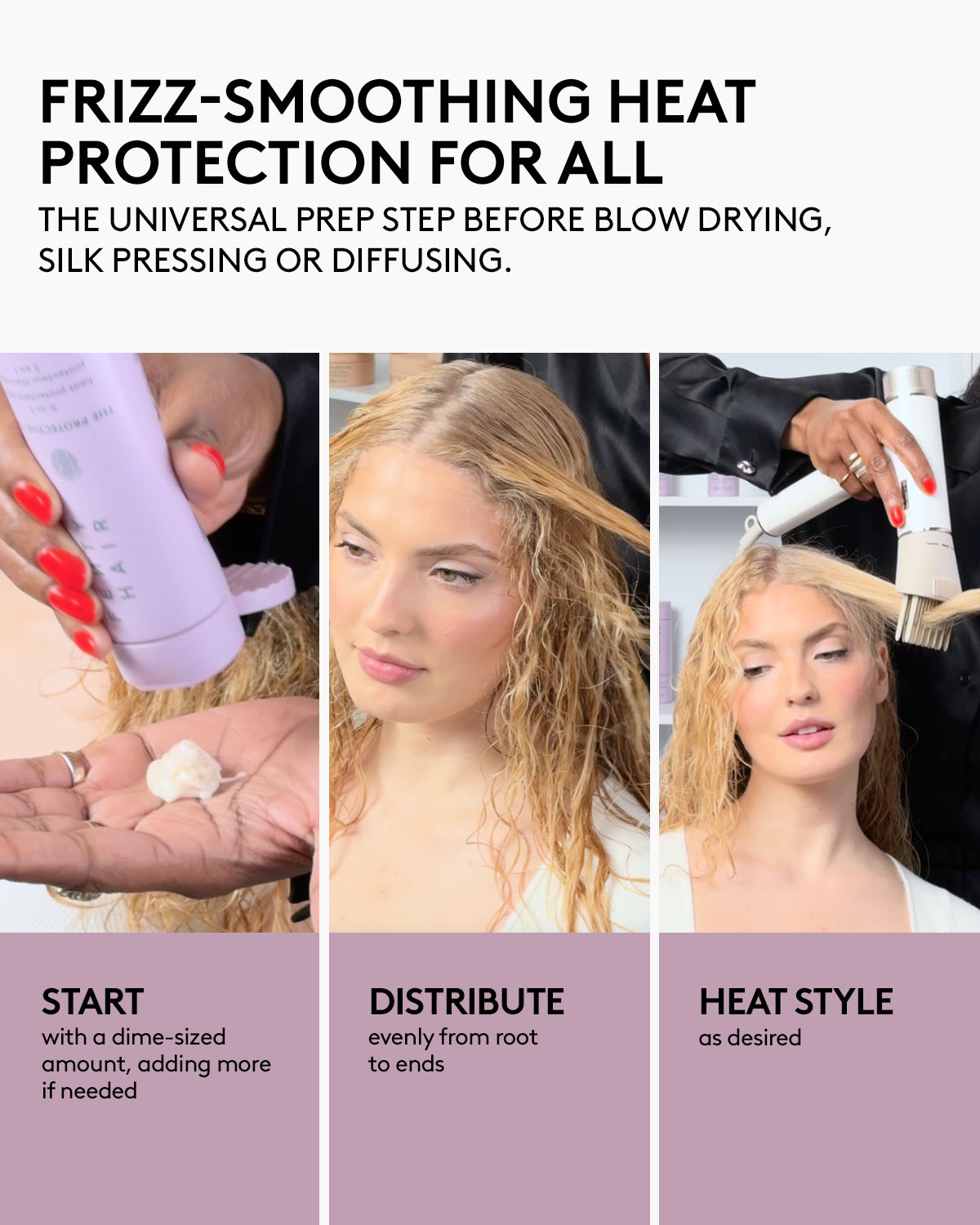 frizz smoothing heat protection for all