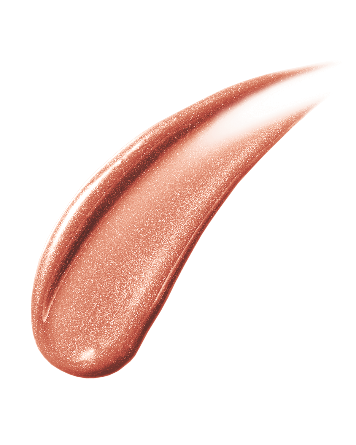 A smear of Gloss Bomb Universal Lip Luminizer in the shade Fenty Glow on a white background.